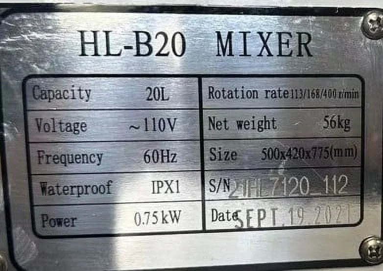 20 qt Commercial Dough Mixer E7600