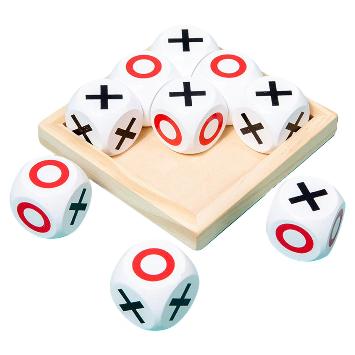 Wooden Tic Tac Toe Game Board Toy A8312