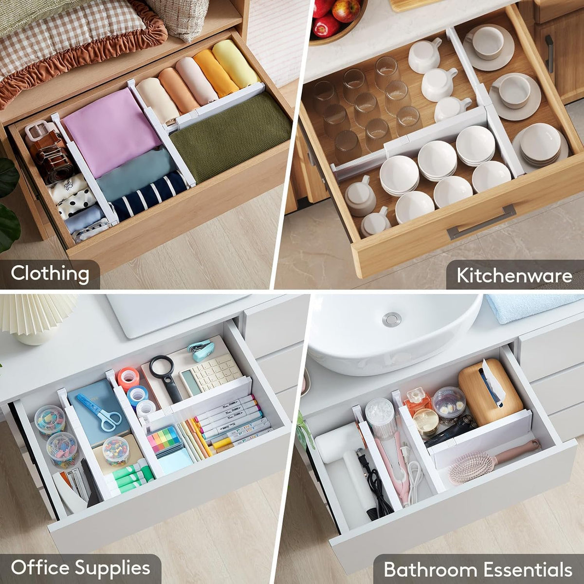 White 14-Compartment Drawer Organizer Z121657