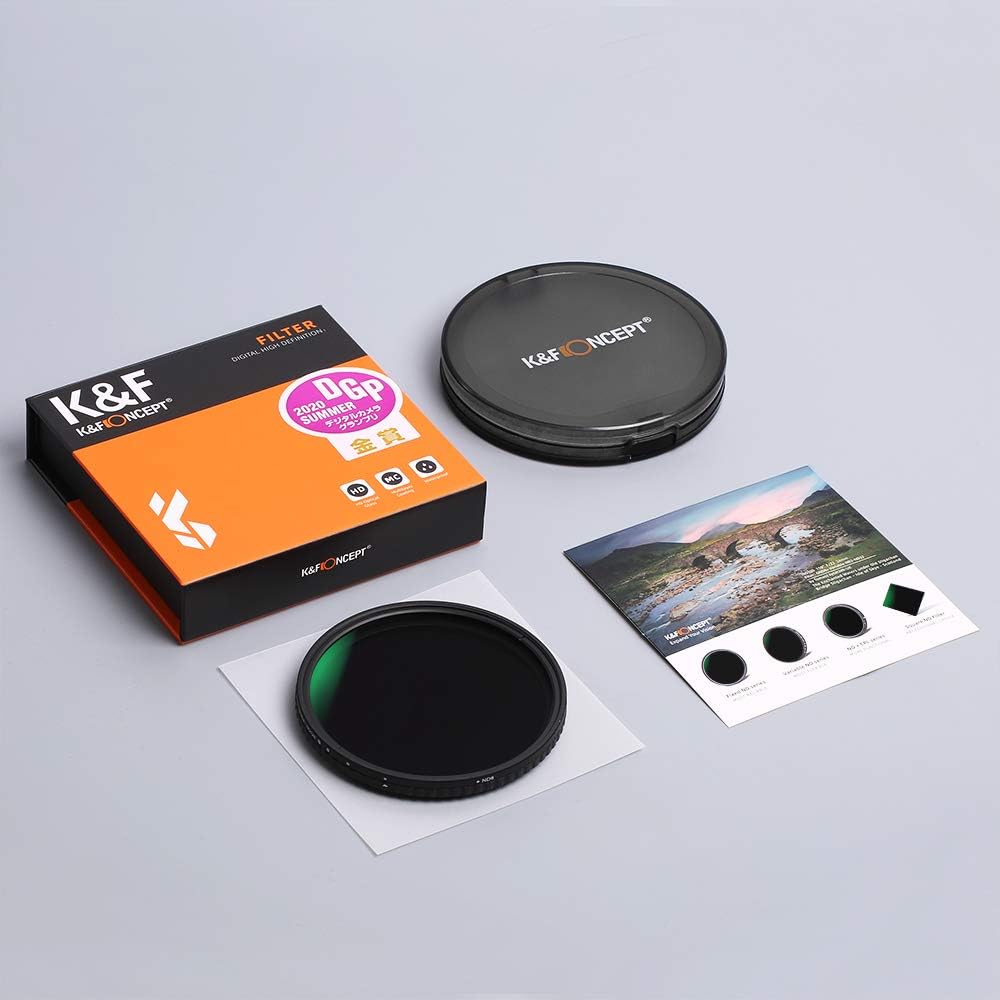 82mm Variable ND Filter ND8-ND128 (3-7 Stop) VND Filter Pack of 2 F92333
