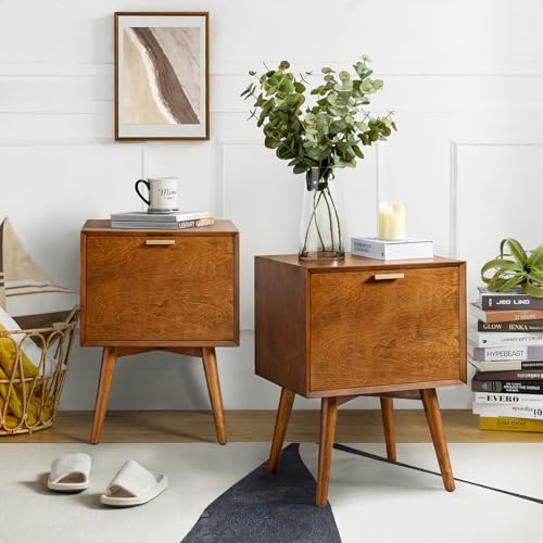 Acorn Wood Nightstand with USB Ports Y33974