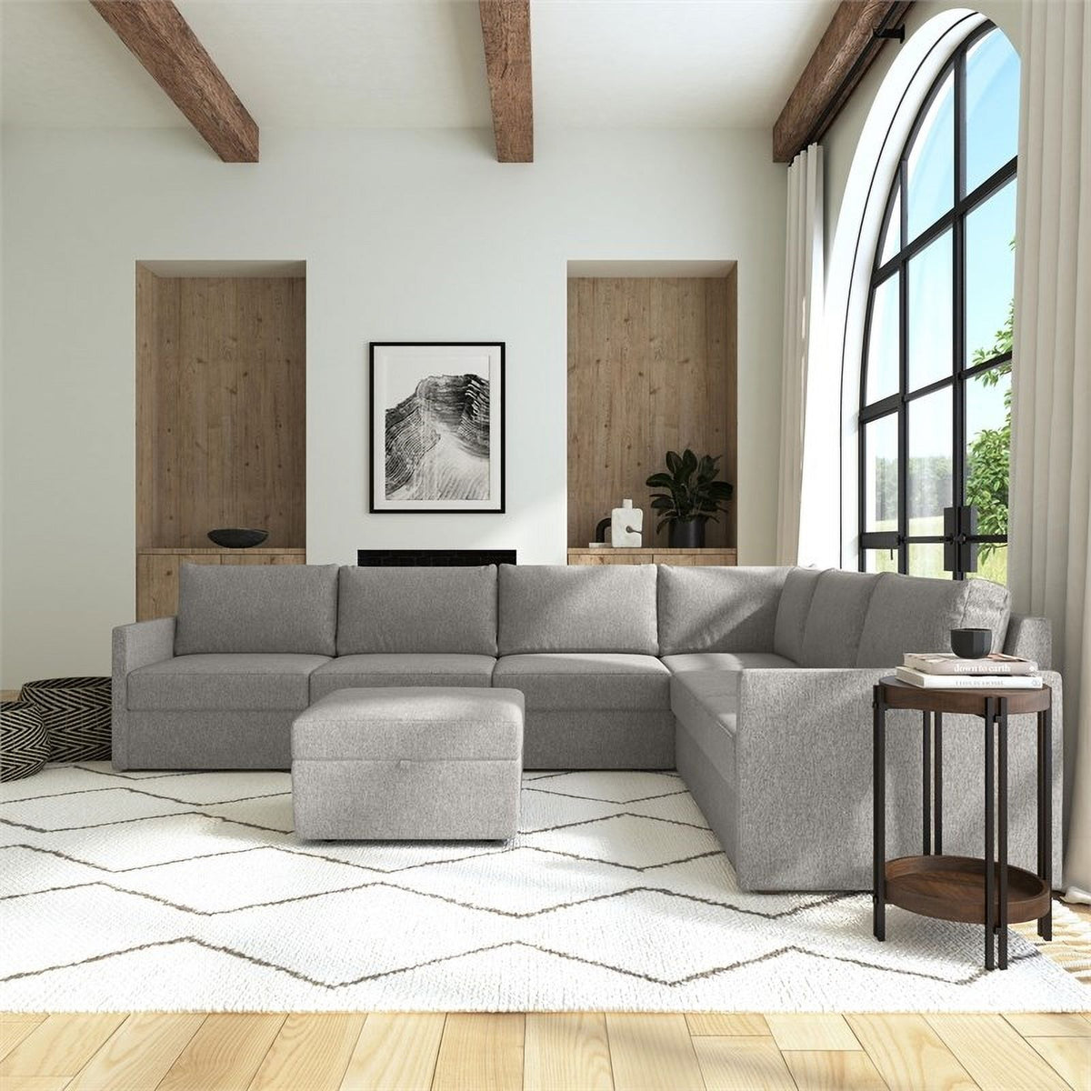Gray 6 Seat Sectional with Performance Fabric K391521