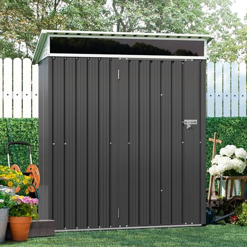 5x3 FT Outdoor Storage Shed with Window, Slate Gray B204871