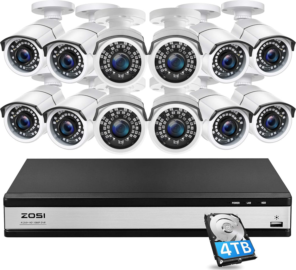 16 Channel 4TB Security Camera System with 12 x 1080p Outdoor Indoor Camera J784919