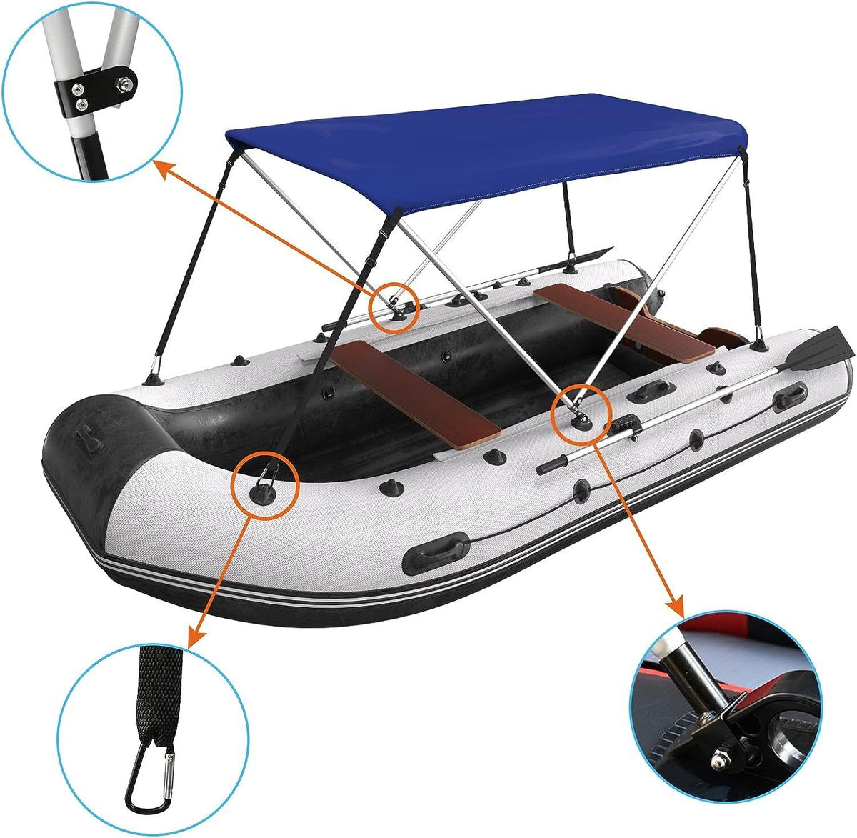 Bimini Top with Aluminum Frame Oxford Cloth Cover H31895