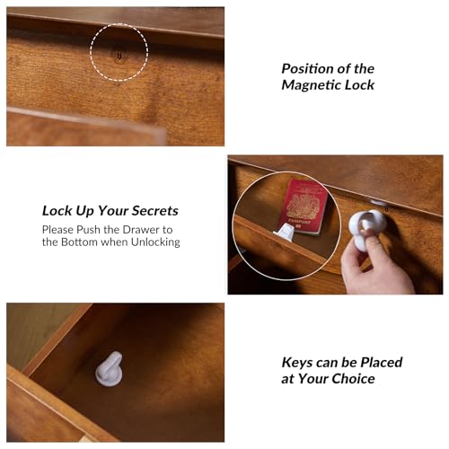 Acorn Wood Nightstand with USB Ports Y33974