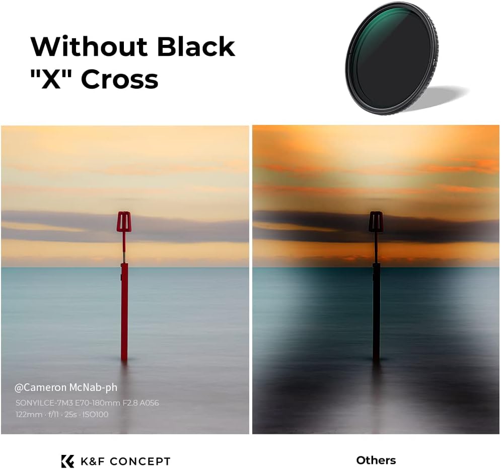82mm Variable ND Filter ND8-ND128 (3-7 Stop) VND Filter Pack of 2 F92333