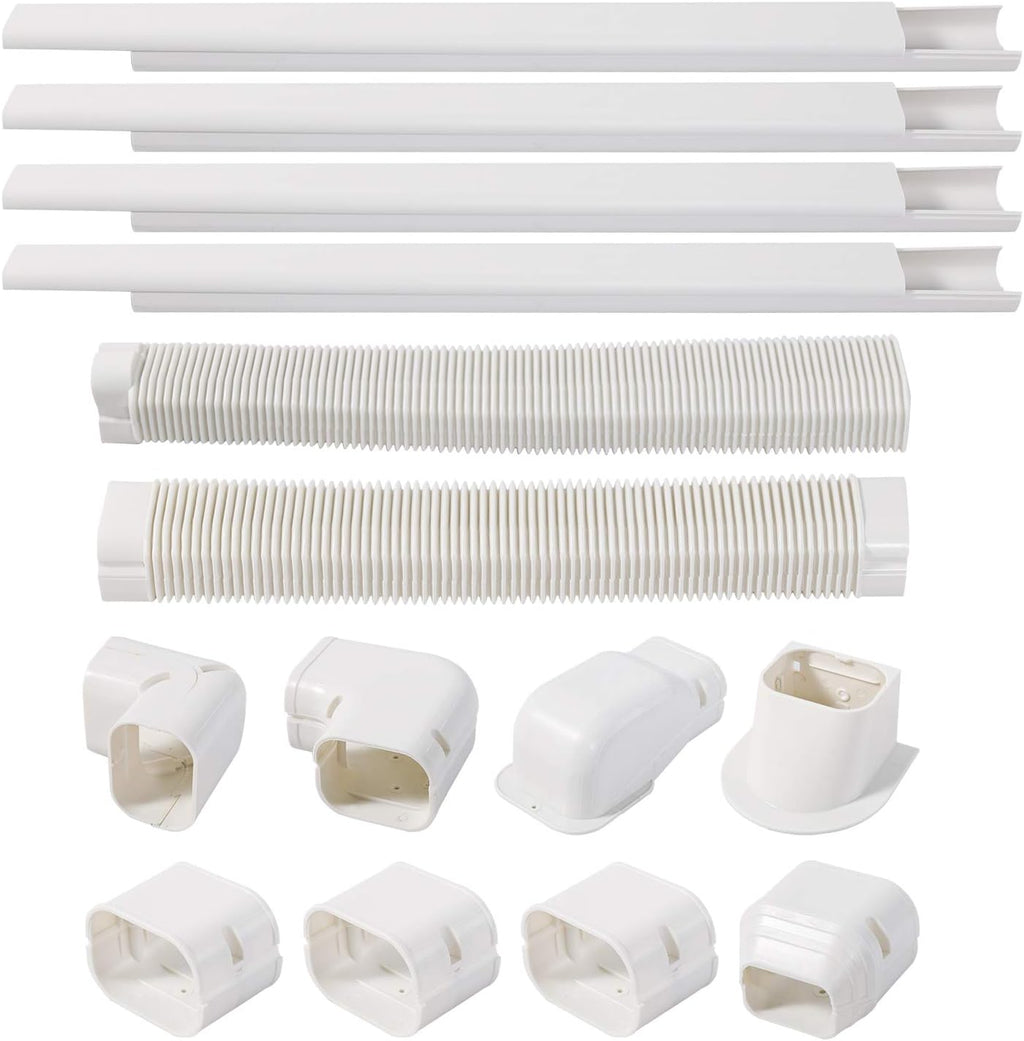 4 inch 17 Ft PVC Decorative Pipe Line Cover Kit, White, Pack of 2 Q4429