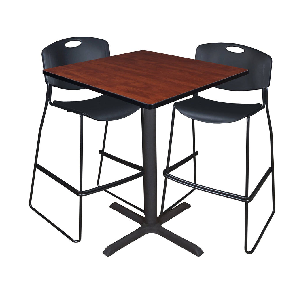 Square Cafe Table with 2 Stack Stools Z670509