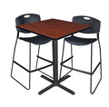 Square Cafe Table with 2 Stack Stools Z670509