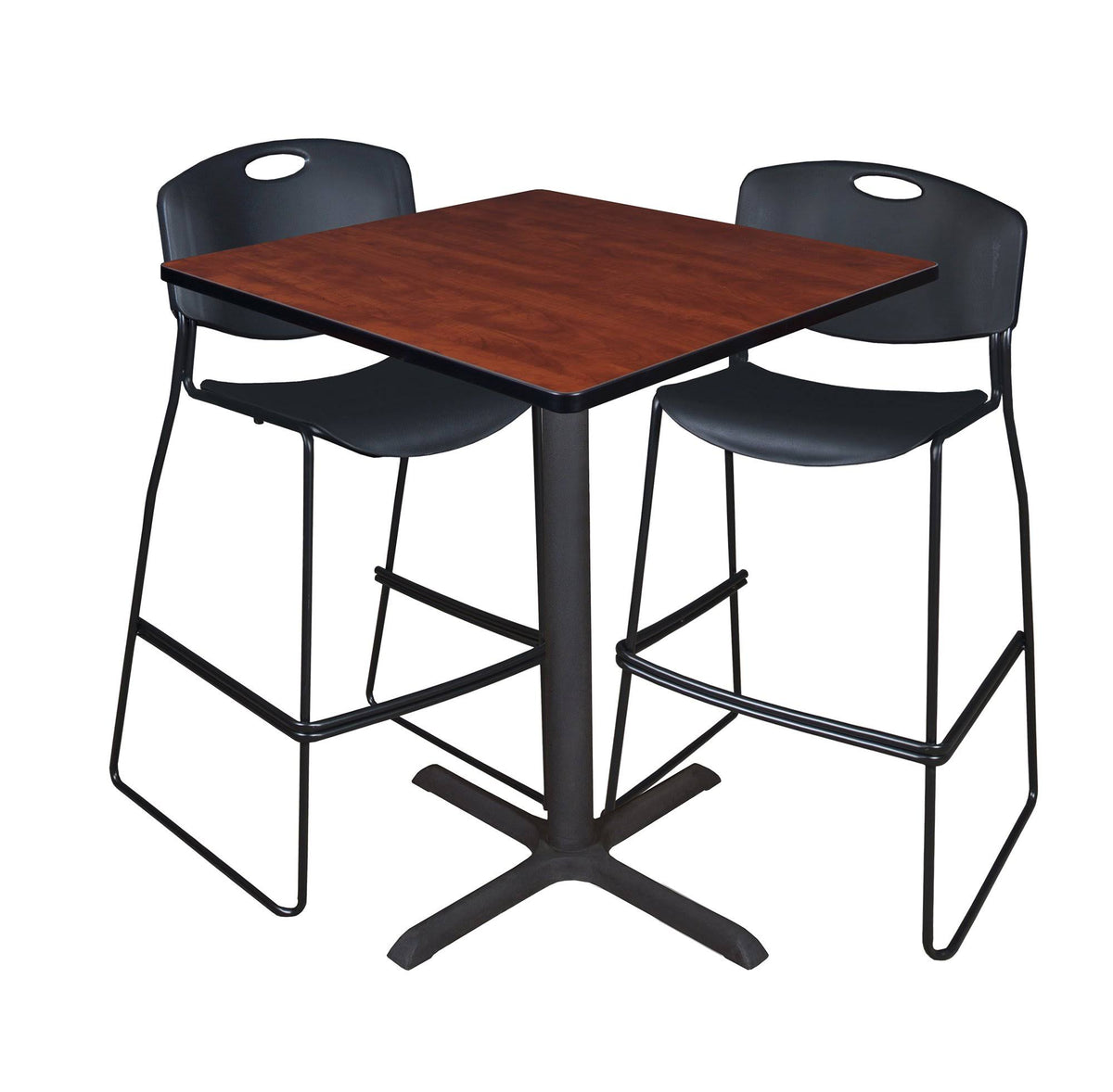 Square Cafe Table with 2 Stack Stools Z670509