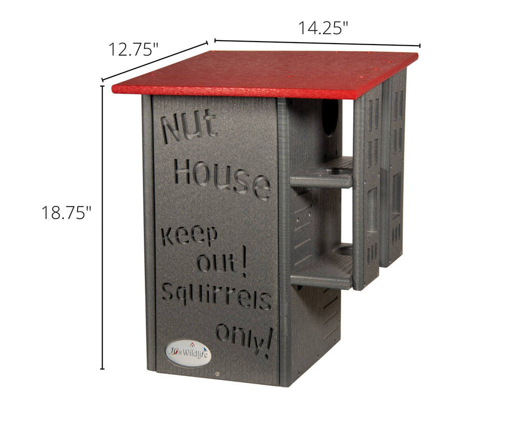 Gray/Cardinal Red Squirrel House Nesting Box C244779