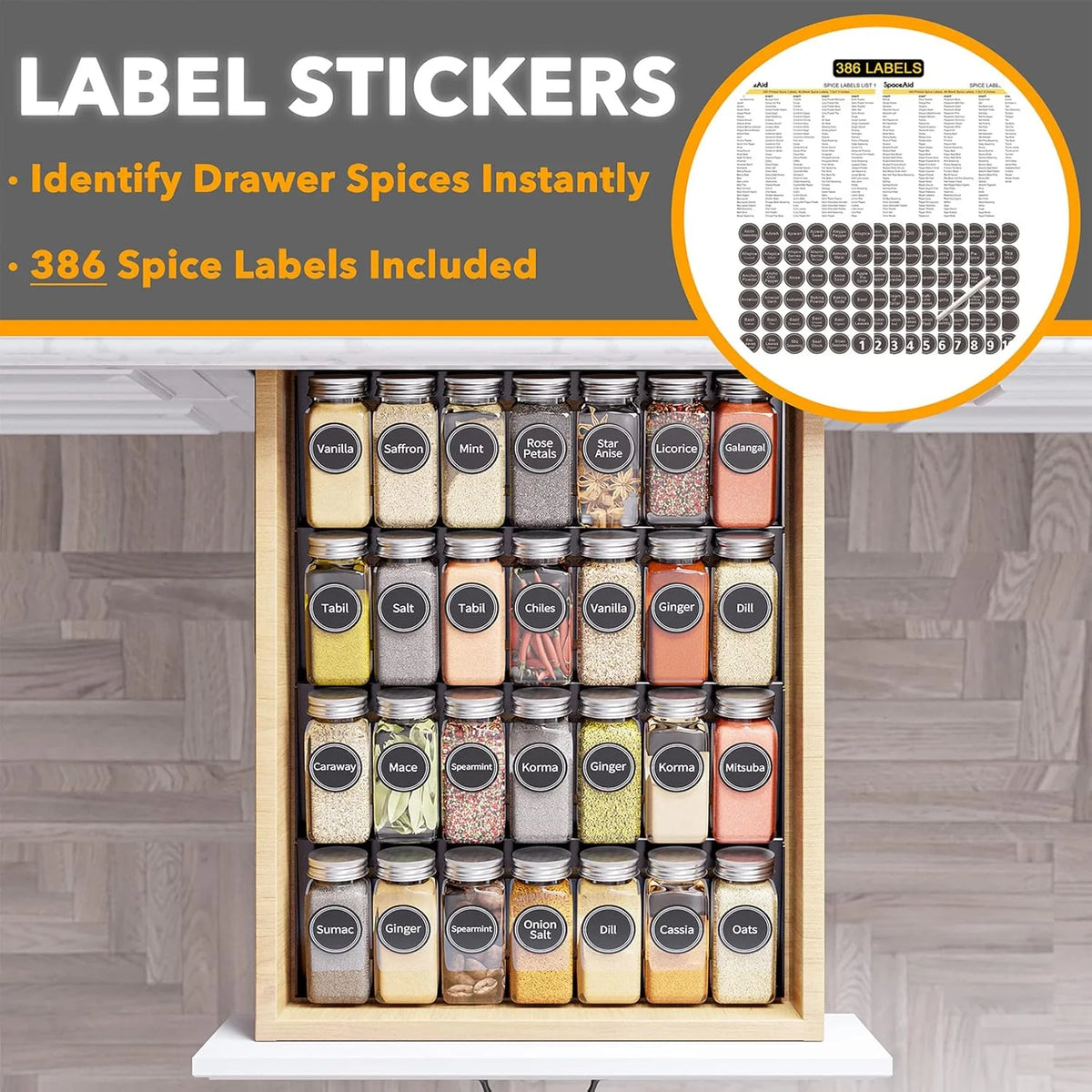 28 Spice Jars 4-Tier Spice Rack Tray Z390