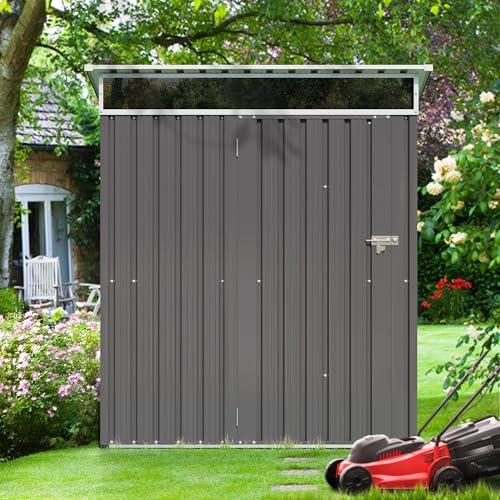 5x3 FT Outdoor Storage Shed with Window, Slate Gray B204871