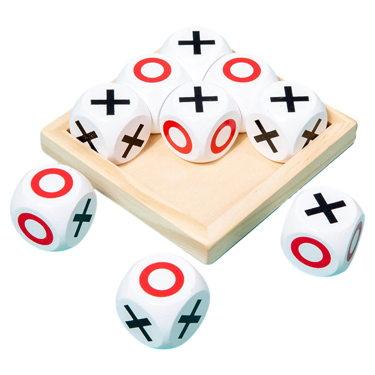Wooden Tic Tac Toe Game Board Toy A8312