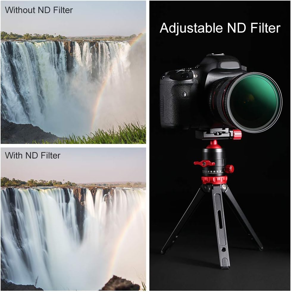 82mm Variable ND Filter ND8-ND128 (3-7 Stop) VND Filter Pack of 2 F92333