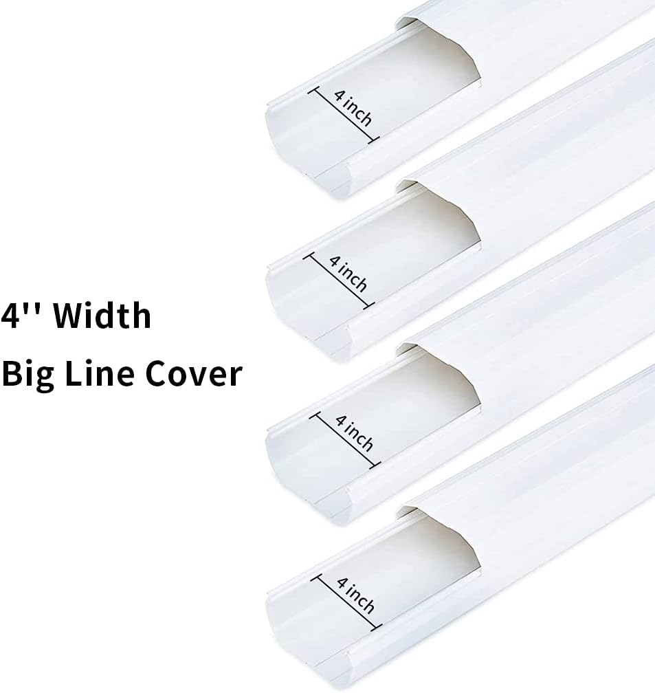 4 inch 17 Ft PVC Decorative Pipe Line Cover Kit, White, Pack of 2 Q4429