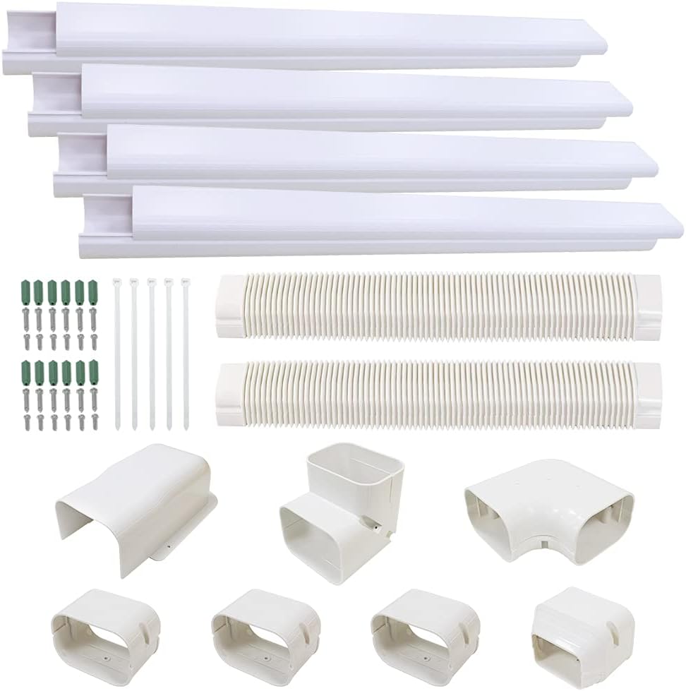 4 inch 17 Ft PVC Decorative Pipe Line Cover Kit, White, Pack of 2 Q4429