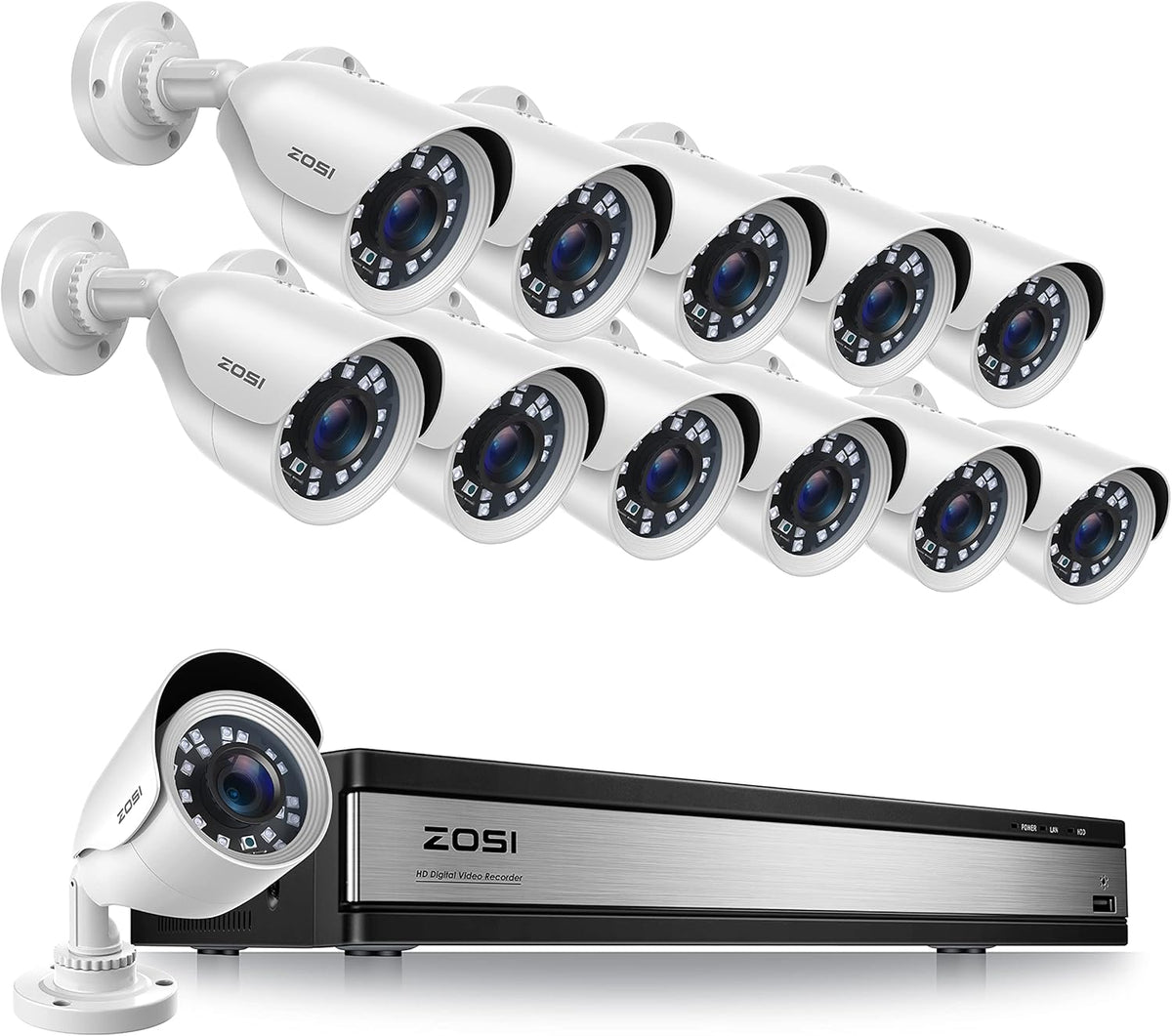 16 Channel 4TB Security Camera System with 12 x 1080p Outdoor Indoor Camera J784919