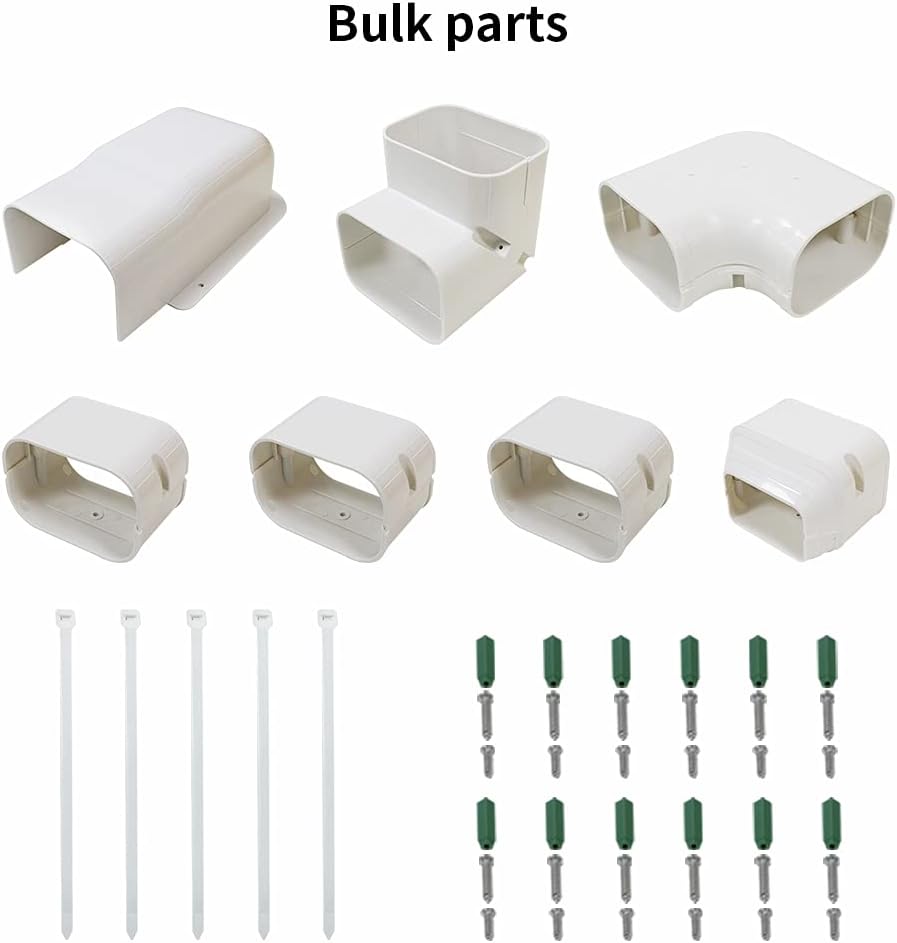 4 inch 17 Ft PVC Decorative Pipe Line Cover Kit, White, Pack of 2 Q4429