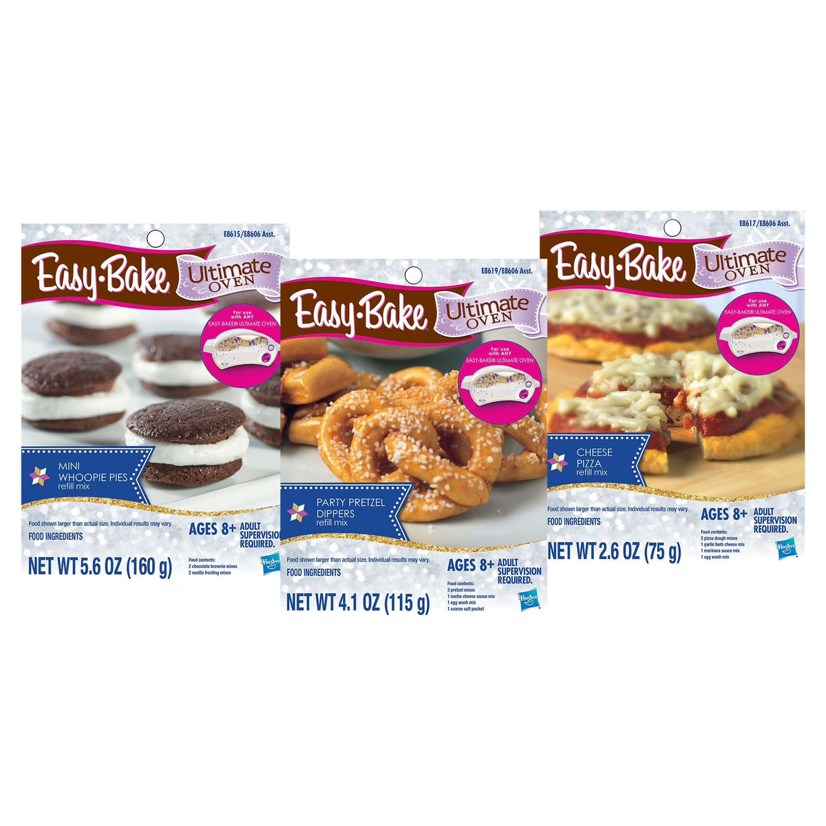 3-Piece Oven Pizza, Pretzel, and Whoopie Pie Mix Y55603